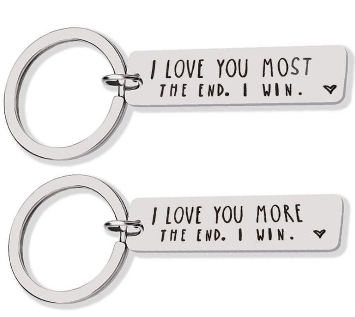 I LOVE YOU MORE , I LOVE YOU MOST KEYCHAIN SET