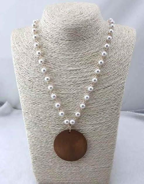 Wooden Pearl Necklace