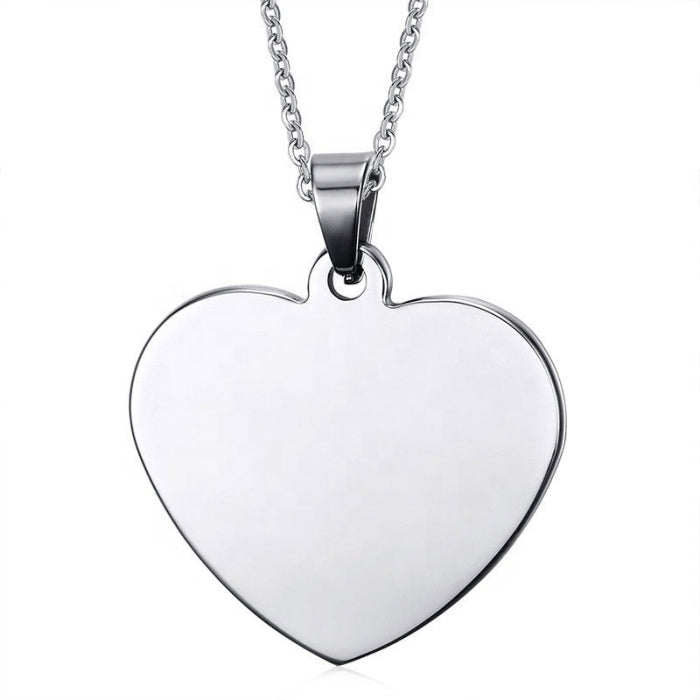 Silver Heart Shaped Pendant Necklace