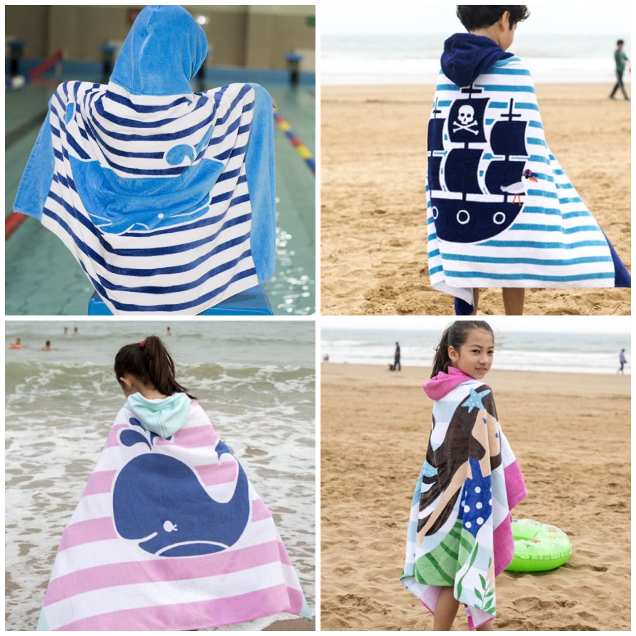 Large hooded beach discount towels