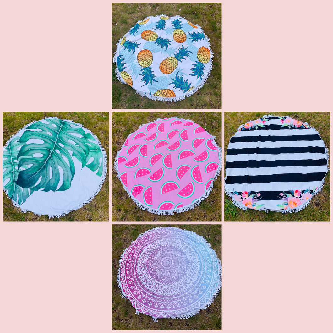 5 FT CIRCULAR BEACH TOWELS