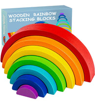 Load image into Gallery viewer, 6” rainbow stacker blocks
