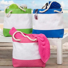 Load image into Gallery viewer, Sublimation Ready Canvas Beach Totes
