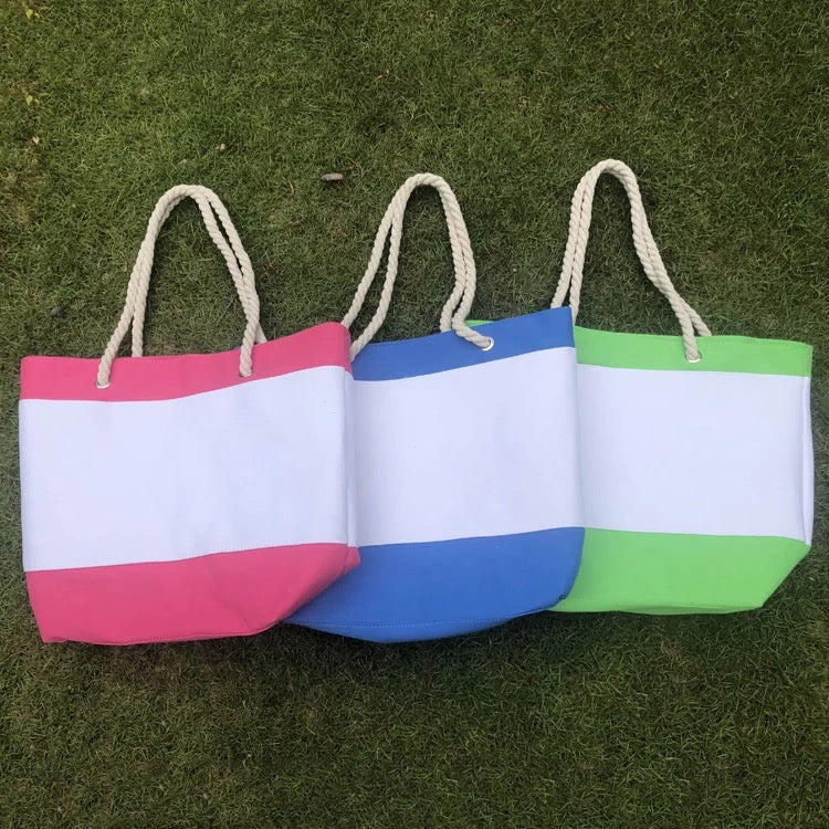 Beach Tote Bag with Rope Handles, Sublimation